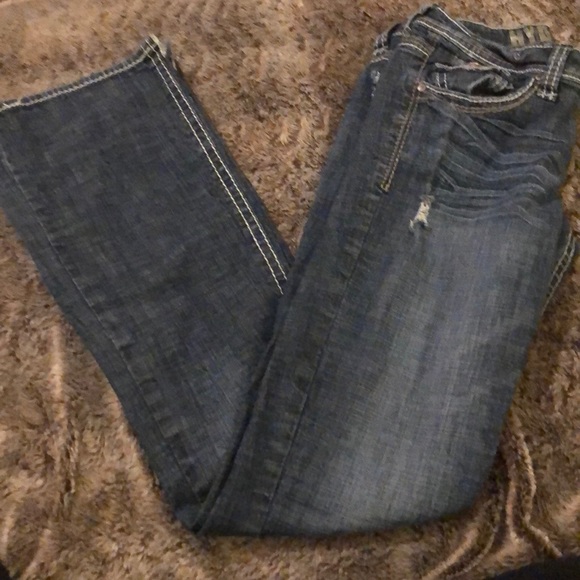 Distressed dark wash jeans - Picture 1 of 4